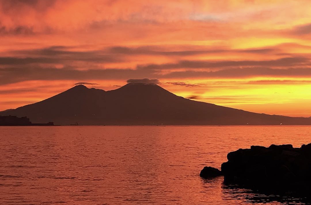 Quadri Napoli Vesuvio sunset II stampe napoletane